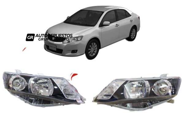 PAR DE FAROS DELANTEROS - TOYOTA ALLION 2008/ MASCARA NEGRA